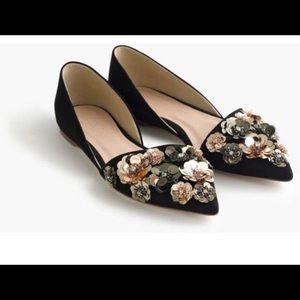 JCrew Collection Sloan D’orsay flats floral sequin